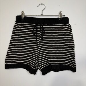 POL Black & White Striped Knit Shorts | Size S | Love in Cali Patch NWOT